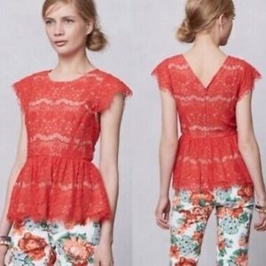 Maeve Lace Peplum Blouse